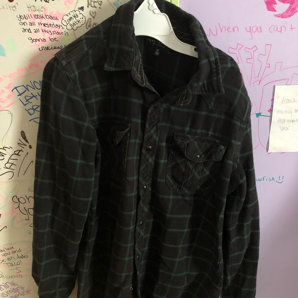 green and black flannel